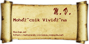 Mohácsik Viviána névjegykártya